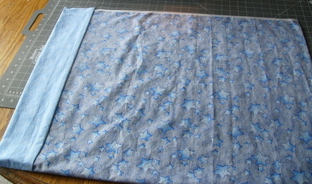 folded pillowcase, ready to be sewn