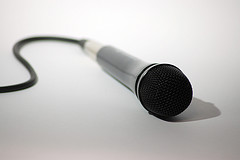 microphone lying on table