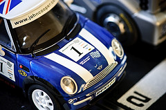 blue and white toy car