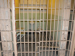 front of jail cell