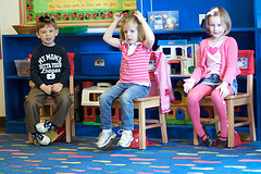 preschool children in school