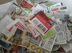 pile of clipped coupons