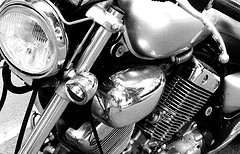 close up image of motorcycle engine