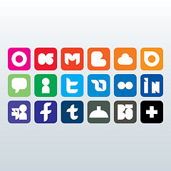 3 rows of social media logos