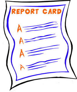 cartoon report card with all A's