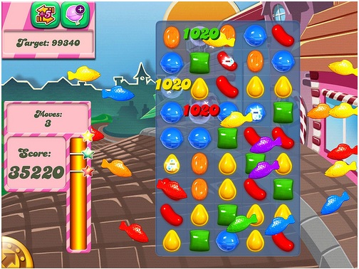 screen shot of candy crush saga game