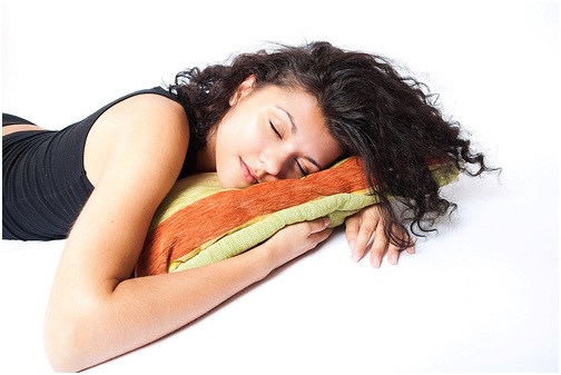 woman asleep on pillow