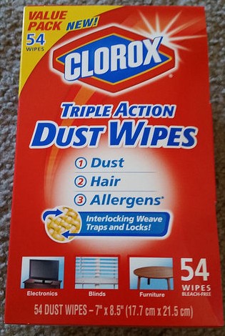 box of Clorox Triple Action Dust Wipes